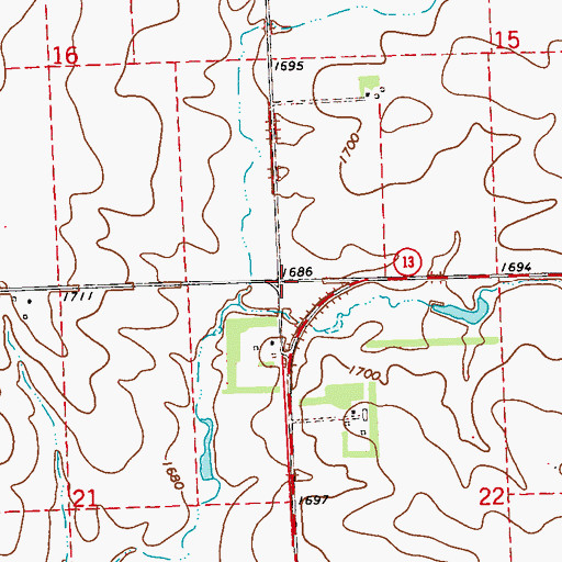 Topographic Map of Township of Parnell, SD