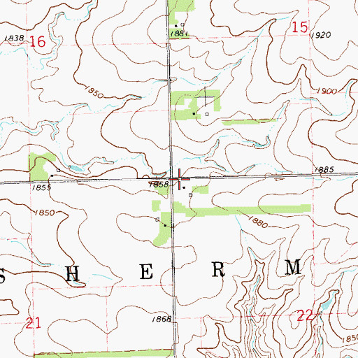 Topographic Map of Township of Sherman, SD