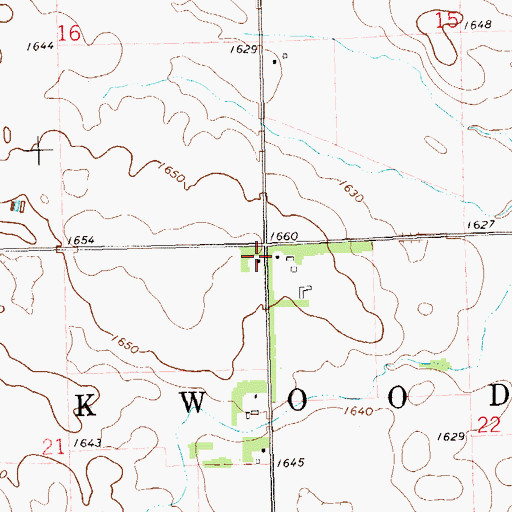Topographic Map of Township of Oakwood, SD