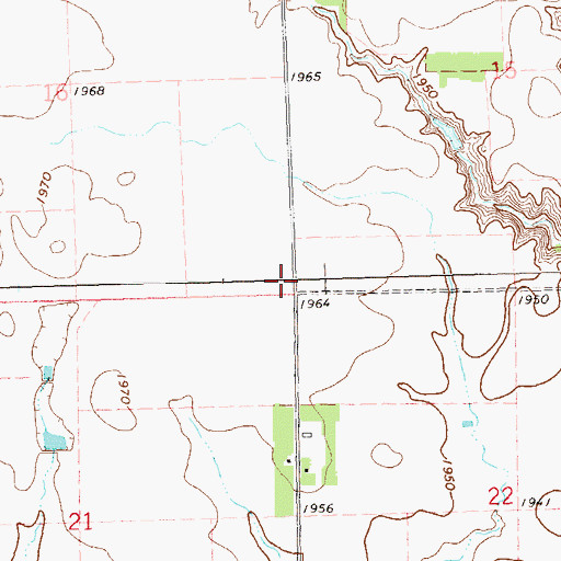 Topographic Map of Township of Oak Lake, SD