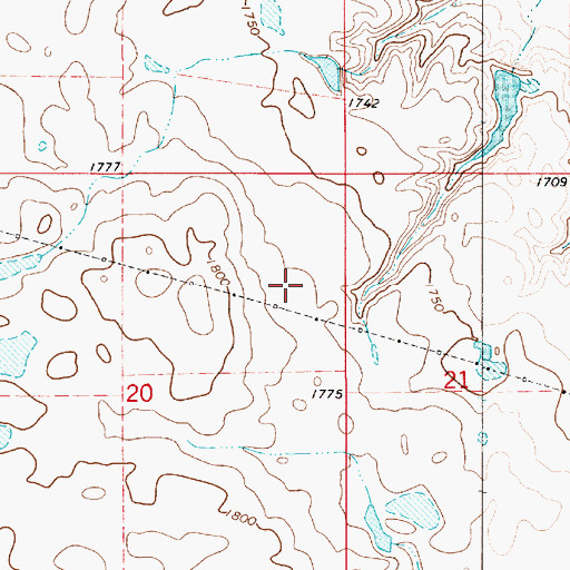Topographic Map of Township of Elvira, SD