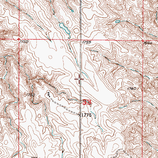 Topographic Map of Township of Black Dog, SD