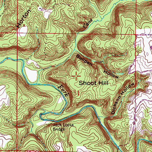 Topographic Map of Shoot Hill, AL