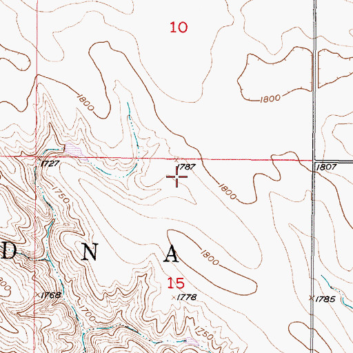 Topographic Map of Township of Edna, SD