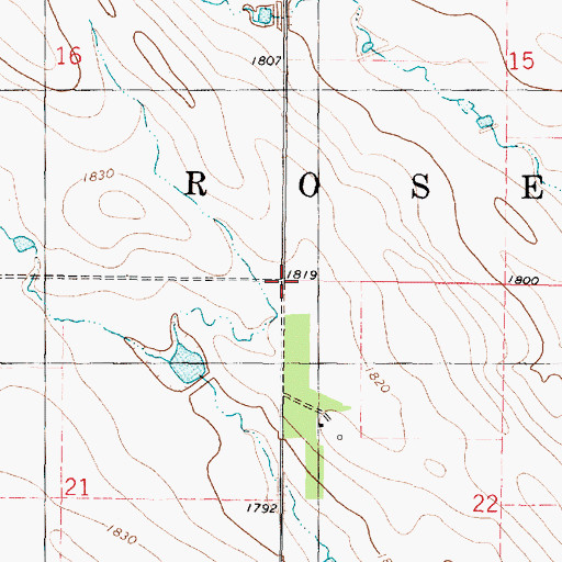 Topographic Map of Township of Rose, SD