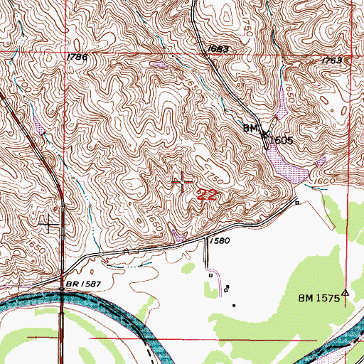 Topographic Map of Township of Sylvia, SD