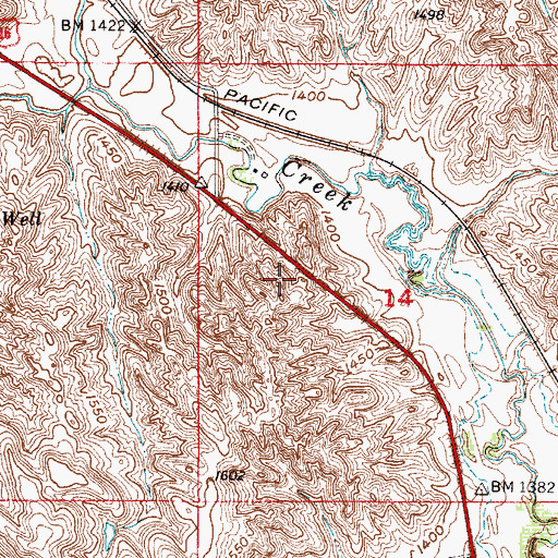 Topographic Map of Township of Oacoma, SD