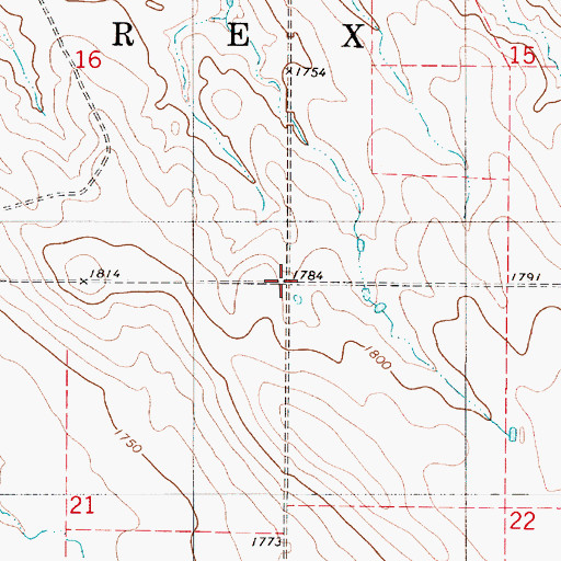 Topographic Map of Township of Rex, SD