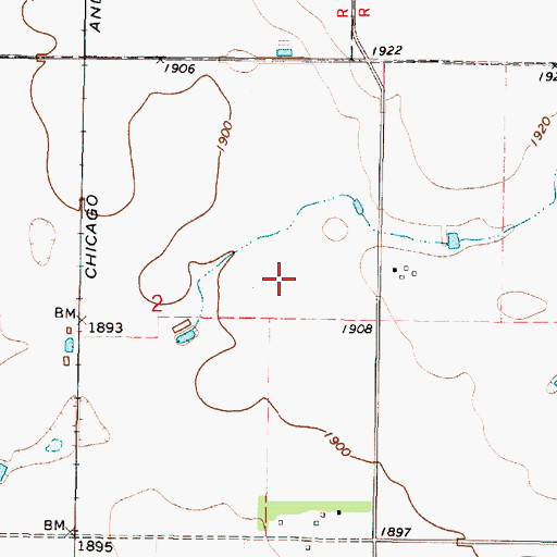 Topographic Map of Township of Presho, SD