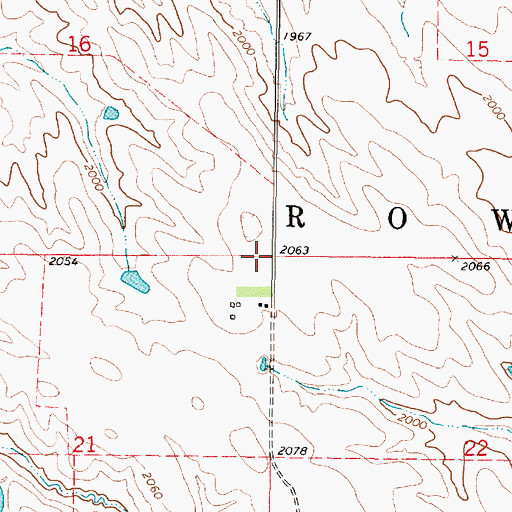 Topographic Map of Township of Rowe, SD