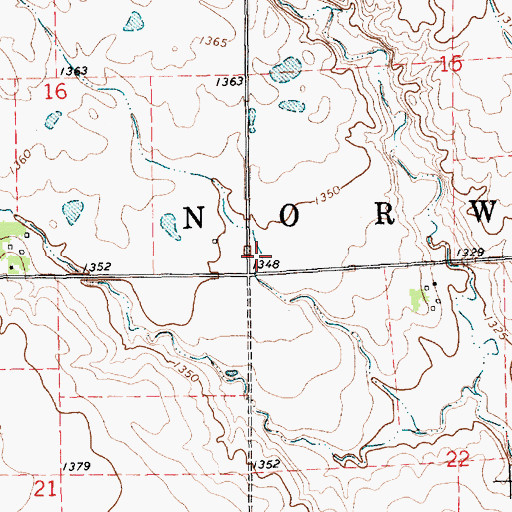 Topographic Map of Township of Norway, SD
