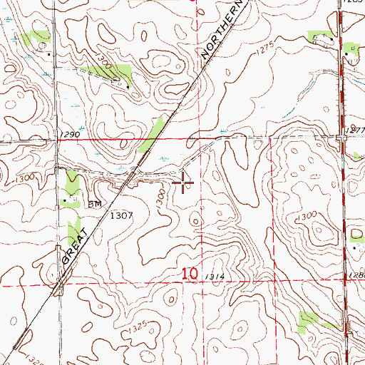 Topographic Map of Township of Hurley (historical), SD