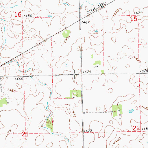 Topographic Map of Township of Rosefield, SD