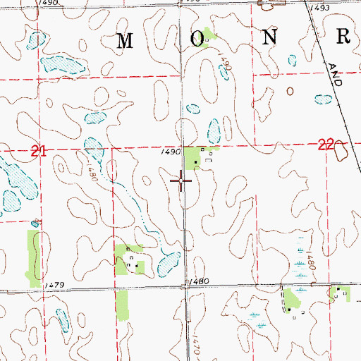 Topographic Map of Township of Monroe, SD