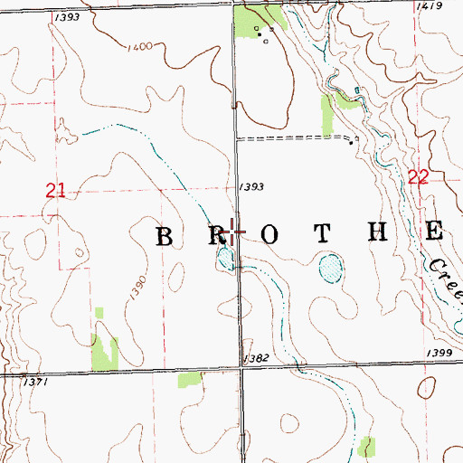 Topographic Map of Township of Brothersfield, SD