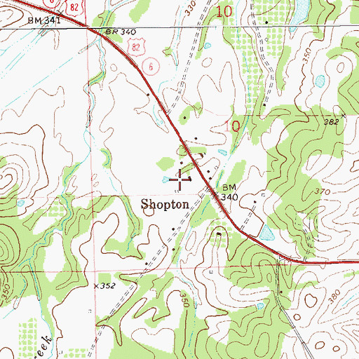 Topographic Map of Shopton, AL