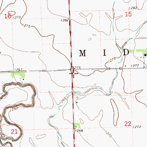 Topographic Map of Township of Middleton, SD