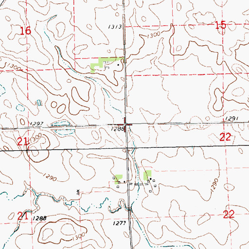 Topographic Map of Township of Daneville, SD