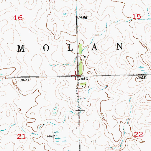 Topographic Map of Township of Molan, SD