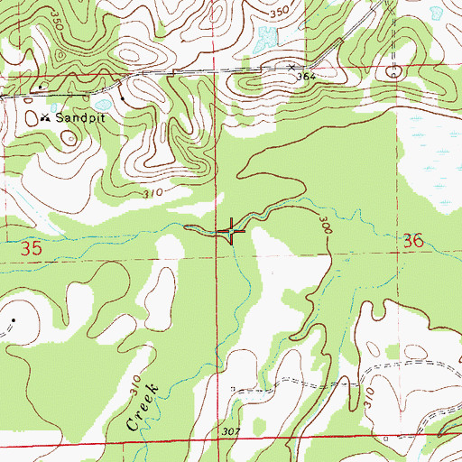 Topographic Map of Shopton Branch, AL