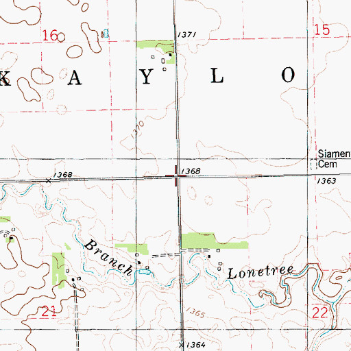 Topographic Map of Township of Kaylor, SD