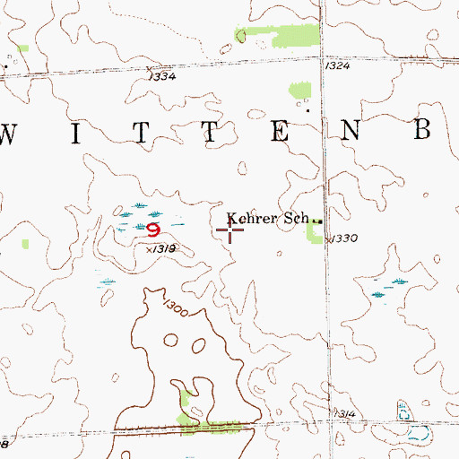 Topographic Map of Township of Wittenberg, SD