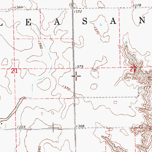 Topographic Map of Township of Pleasant, SD