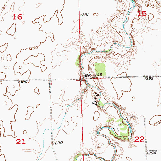 Topographic Map of Township of Milltown, SD