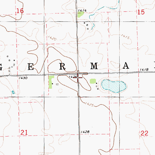Topographic Map of Township of German, SD