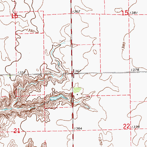 Topographic Map of Township of Wolf Creek, SD