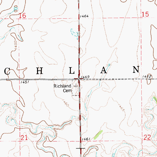 Topographic Map of Township of Richland, SD
