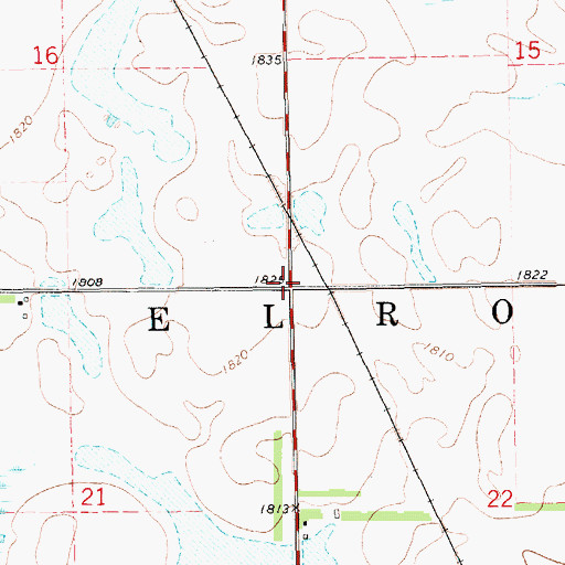 Topographic Map of Township of Elrod, SD