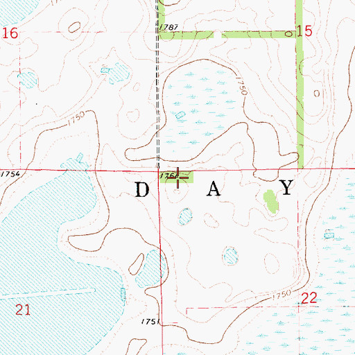 Topographic Map of Township of Day, SD