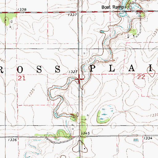 Topographic Map of Township of Cross Plains, SD