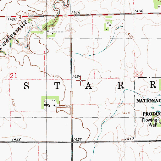 Topographic Map of Township of Starr, SD