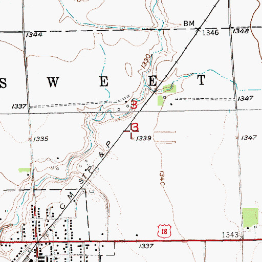 Topographic Map of Township of Menno, SD