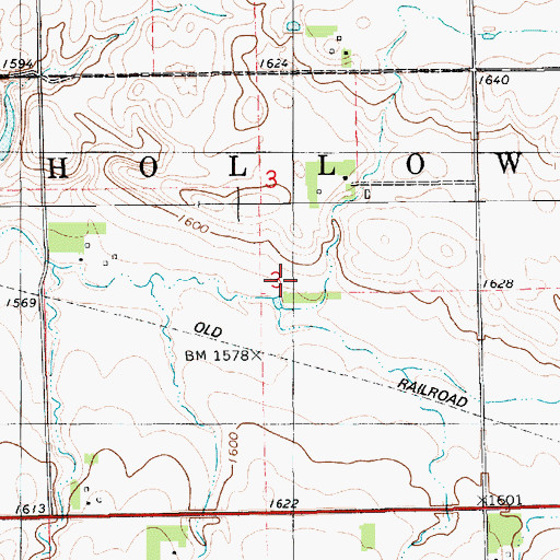 Topographic Map of Township of Oak Hollow (historical), SD