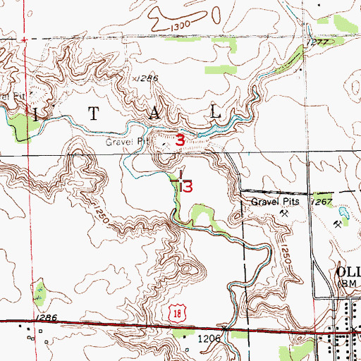 Topographic Map of Township of Olivet, SD