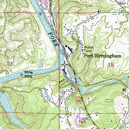 Topographic Map of Short Creek, AL