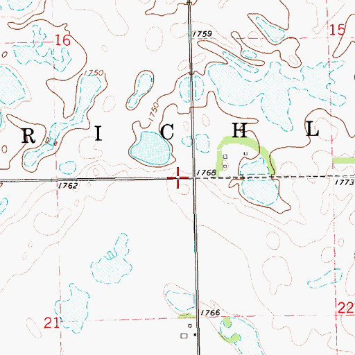 Topographic Map of Township of Richland, SD