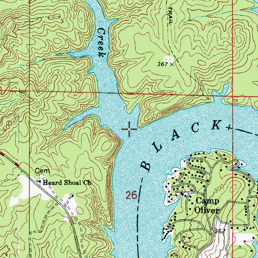 Topographic Map of Short Creek, AL