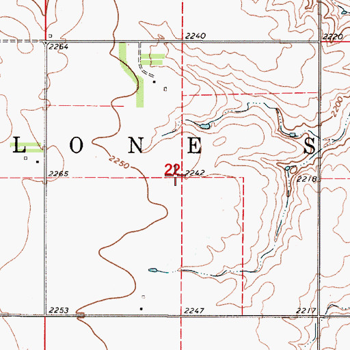 Topographic Map of Township of Lone Star, SD