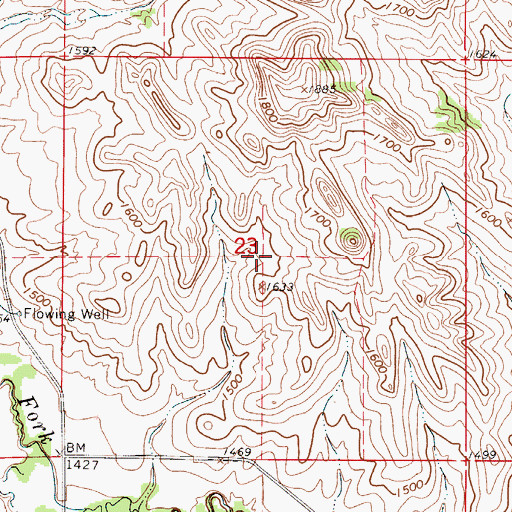 Topographic Map of Township of Whetstone, SD