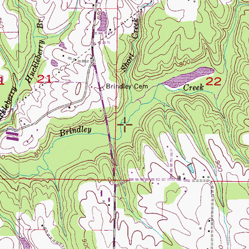 Topographic Map of Short Creek, AL