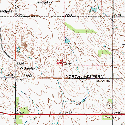 Topographic Map of Township of Rhoades, SD