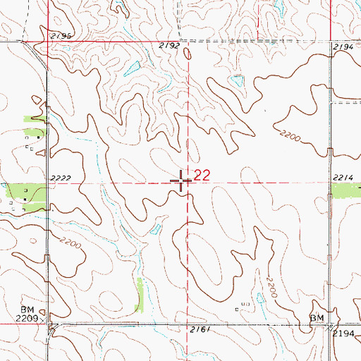 Topographic Map of Township of Huston, SD