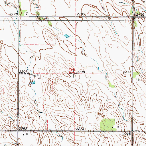 Topographic Map of Township of Dickens, SD