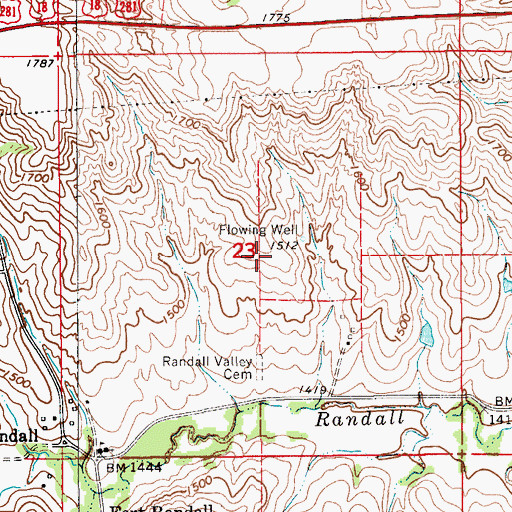 Topographic Map of Township of Randall, SD