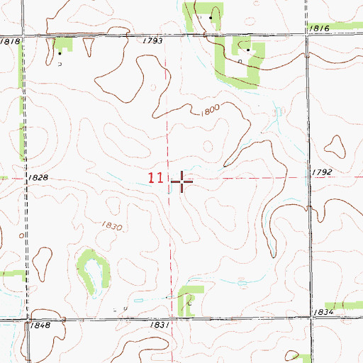 Topographic Map of Township of Garfield (historical), SD