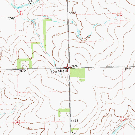 Topographic Map of Township of Hamlin, SD